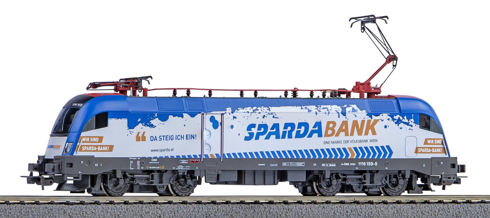 ~E-Lok Rh 1116 Sparda-Bank ÖBB VI + 8pol. Dec.