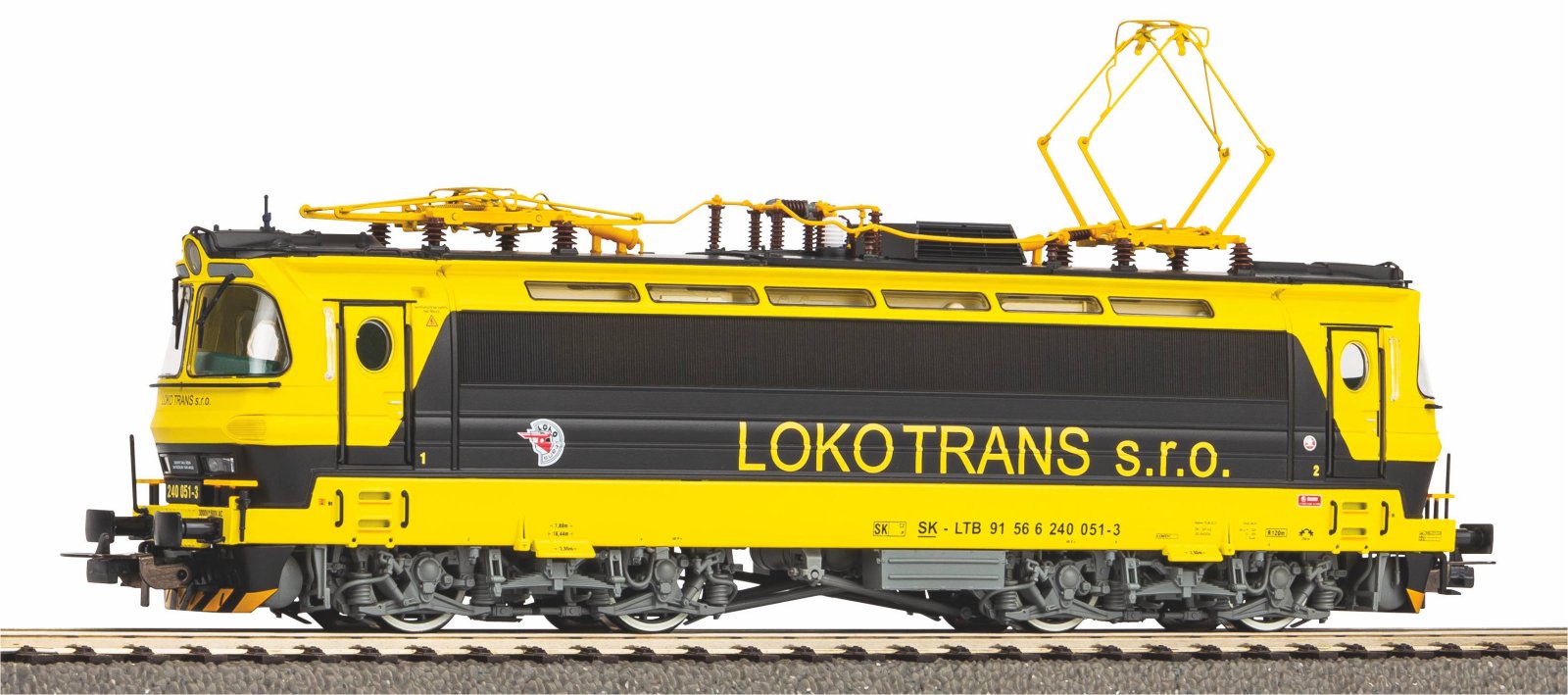 E-Lok/Sound Rh 240 Laminátka gelb-schwarz Lokotrans VI + PluX22 Dec.