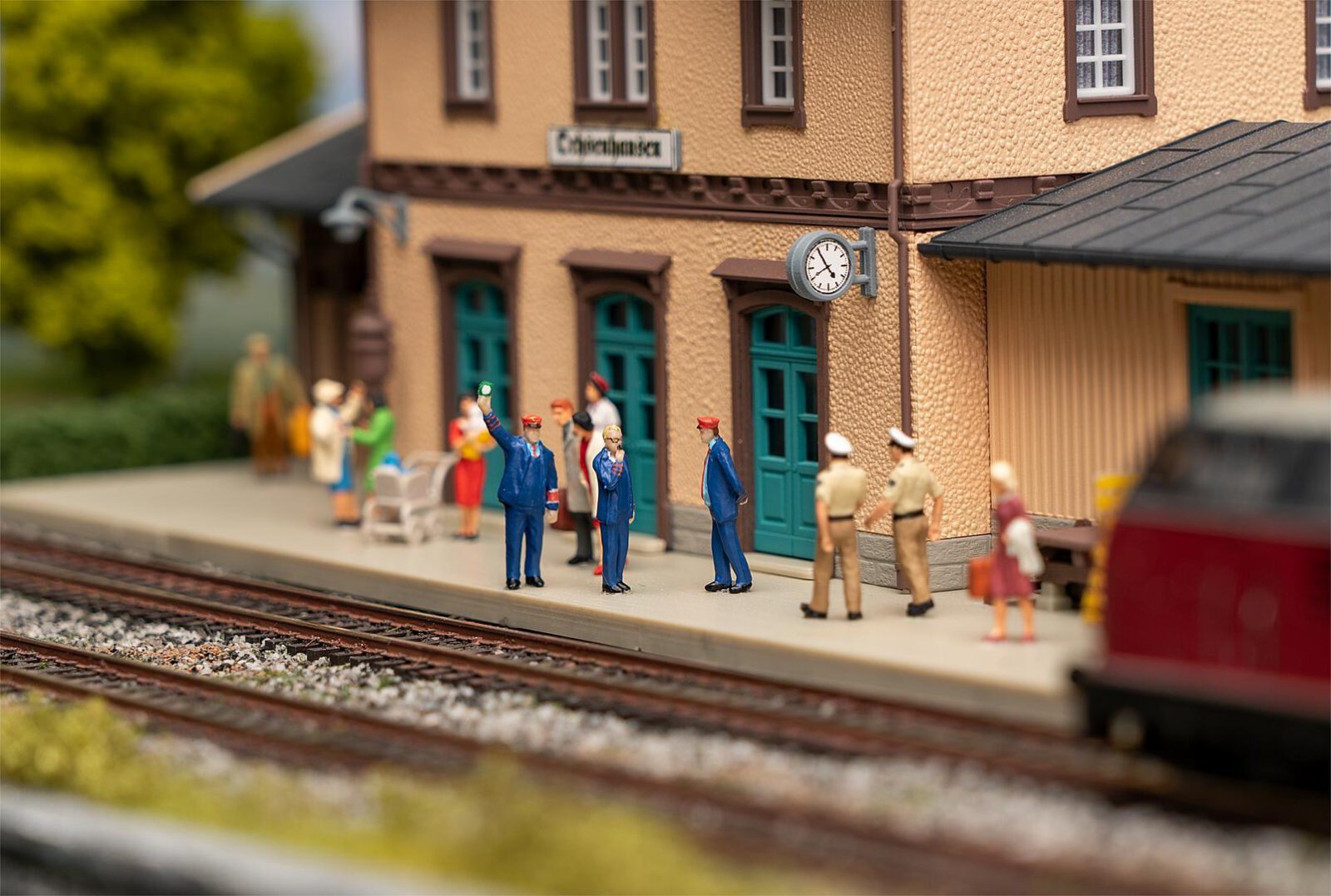Figuren-Set Met Sound Spoorwegpers. Conducteur