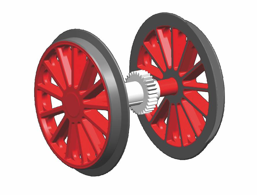 G-Radsatz rot BR 194 mit Zahnrad