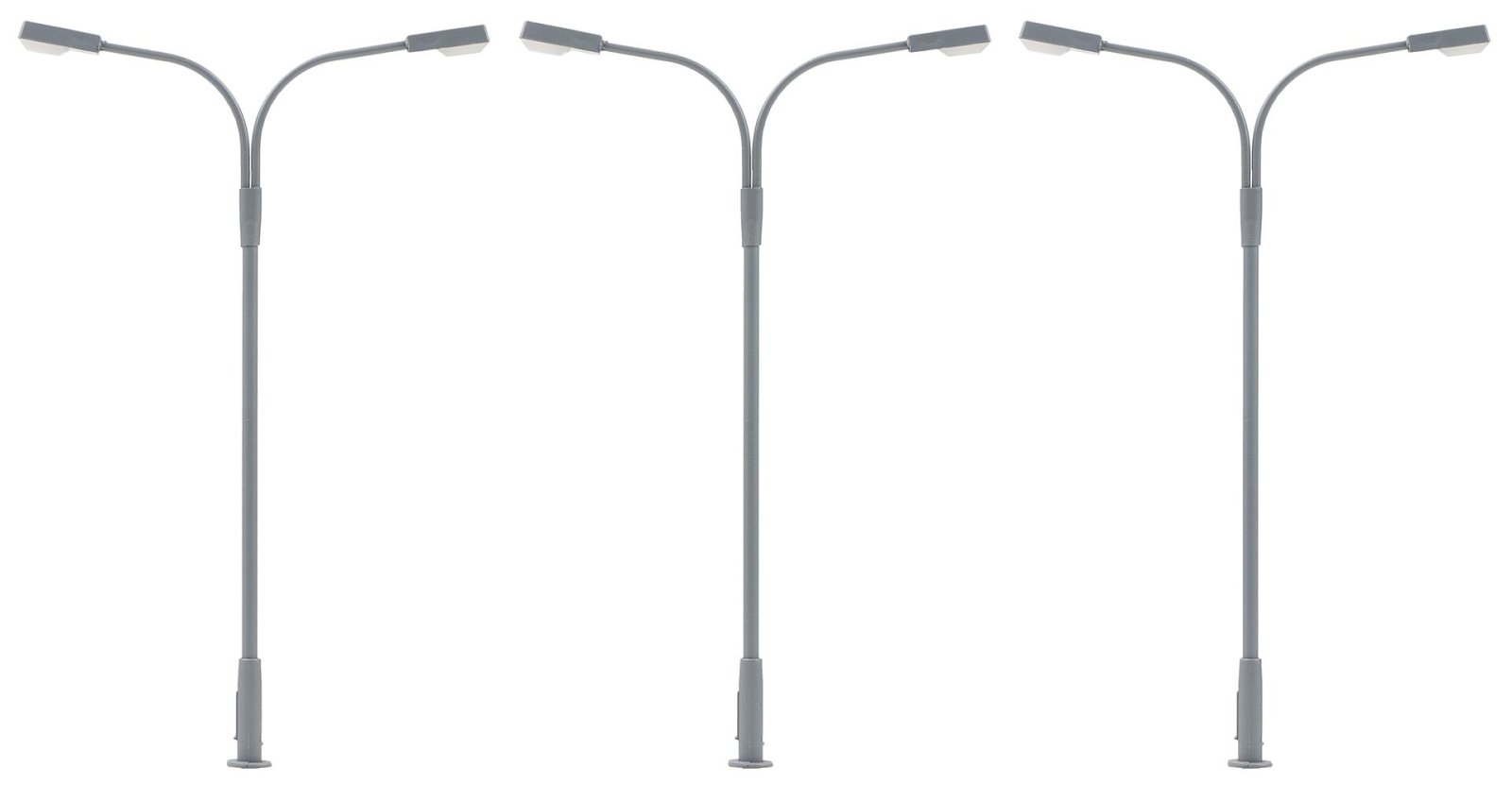 Led-Lantaarnpaal 2 Armen Koud Wit 3 Stuks