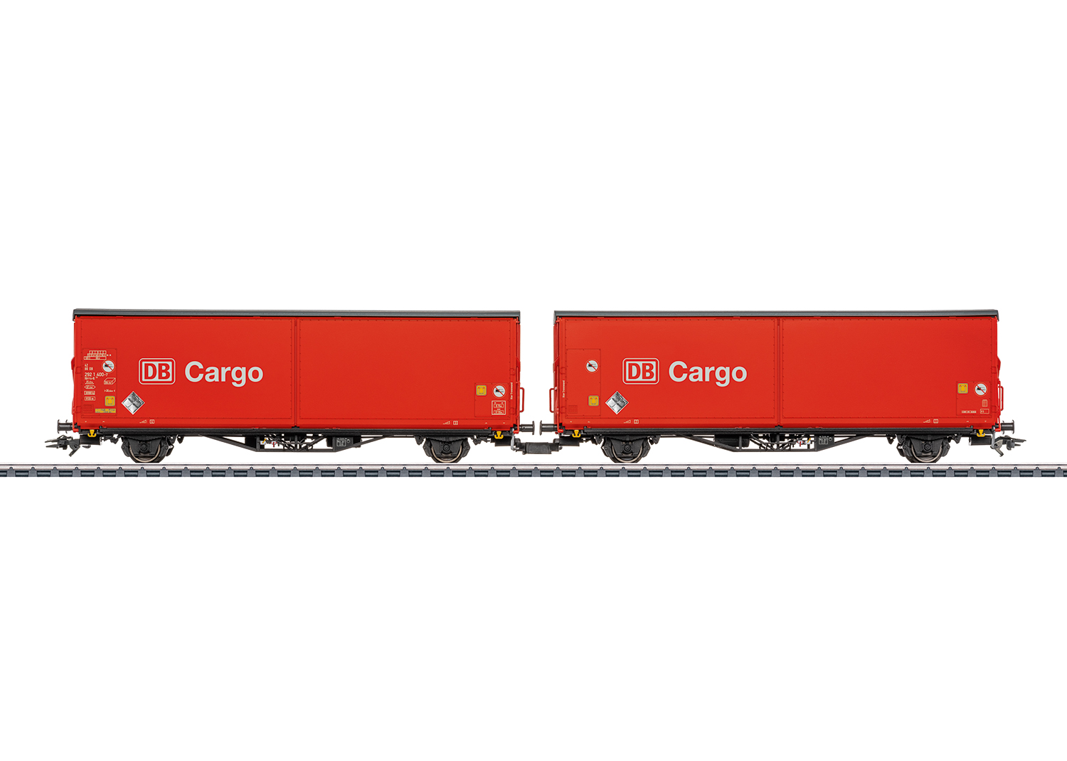 Märklin - Vast gekoppeld paar schuifwandwagens Hirsstt 325 DB AG (2 stuks) (Spoor H0) 48230