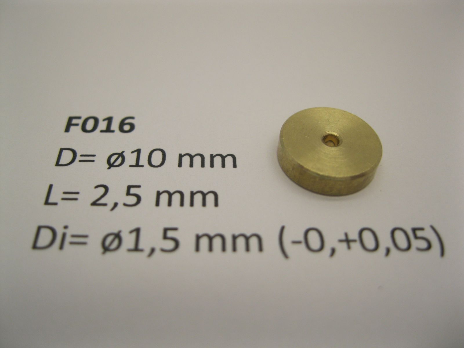 Micromotor.EU F016 – Vliegwiel – Ø10 mm × 2,5 mm – Asgat Ø1,5 mm