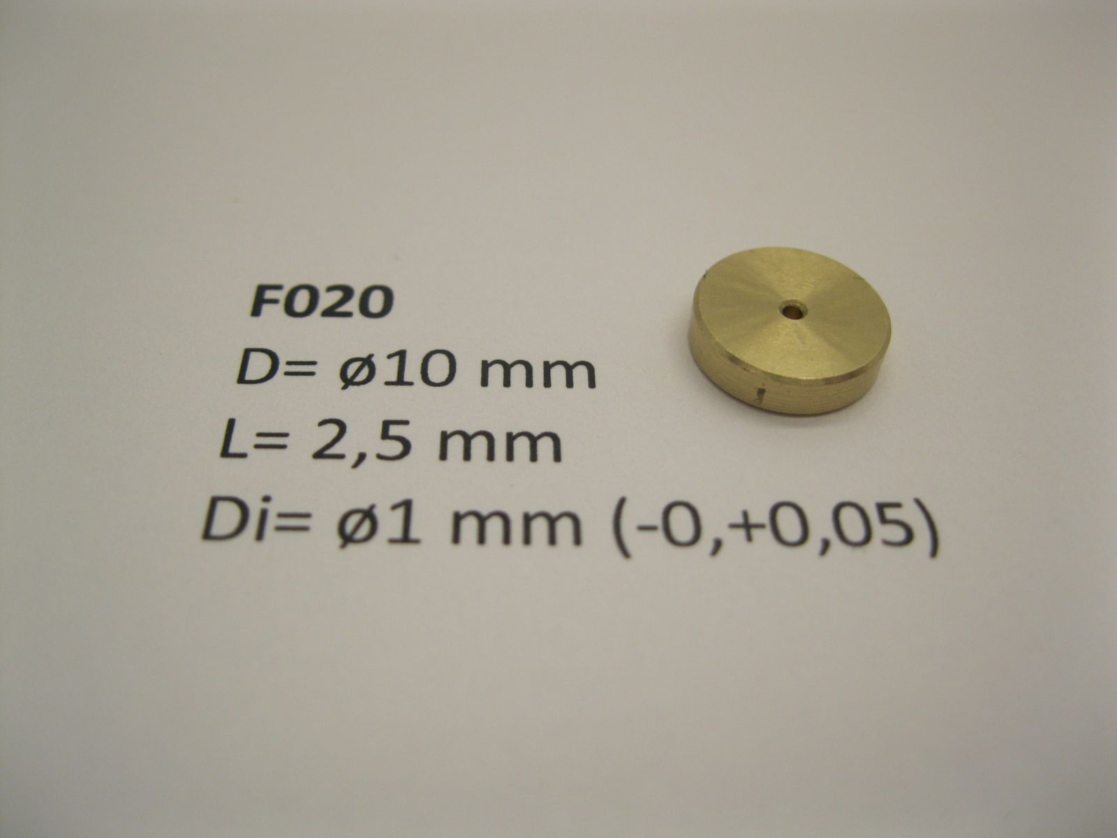 Micromotor.EU F020 – Vliegwiel Ø10 mm – Dikte 2,5 mm – Asgat Ø1 mm