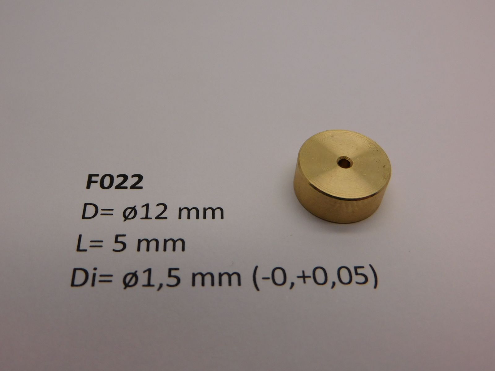 Micromotor.EU F022 – Vliegwiel – Diameter 12 mm – Breedte 5 mm – Asgat Ø1,5 mm