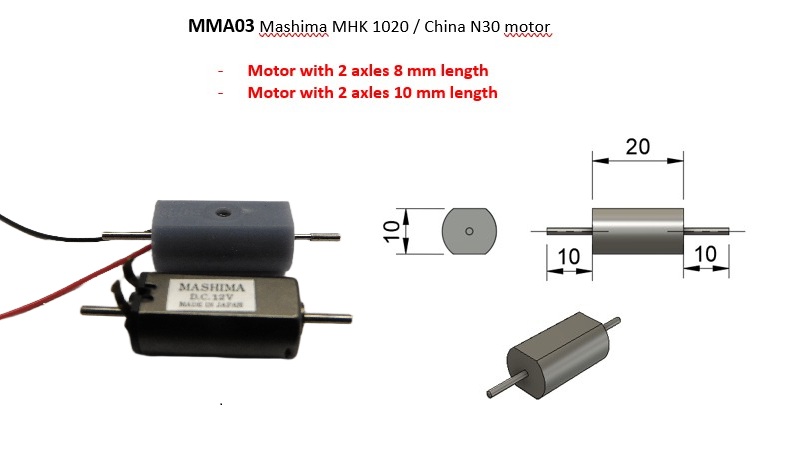Micromotor.EU MMA03 – Ombouwmotor voor Mashima MHK 1020 / China N30