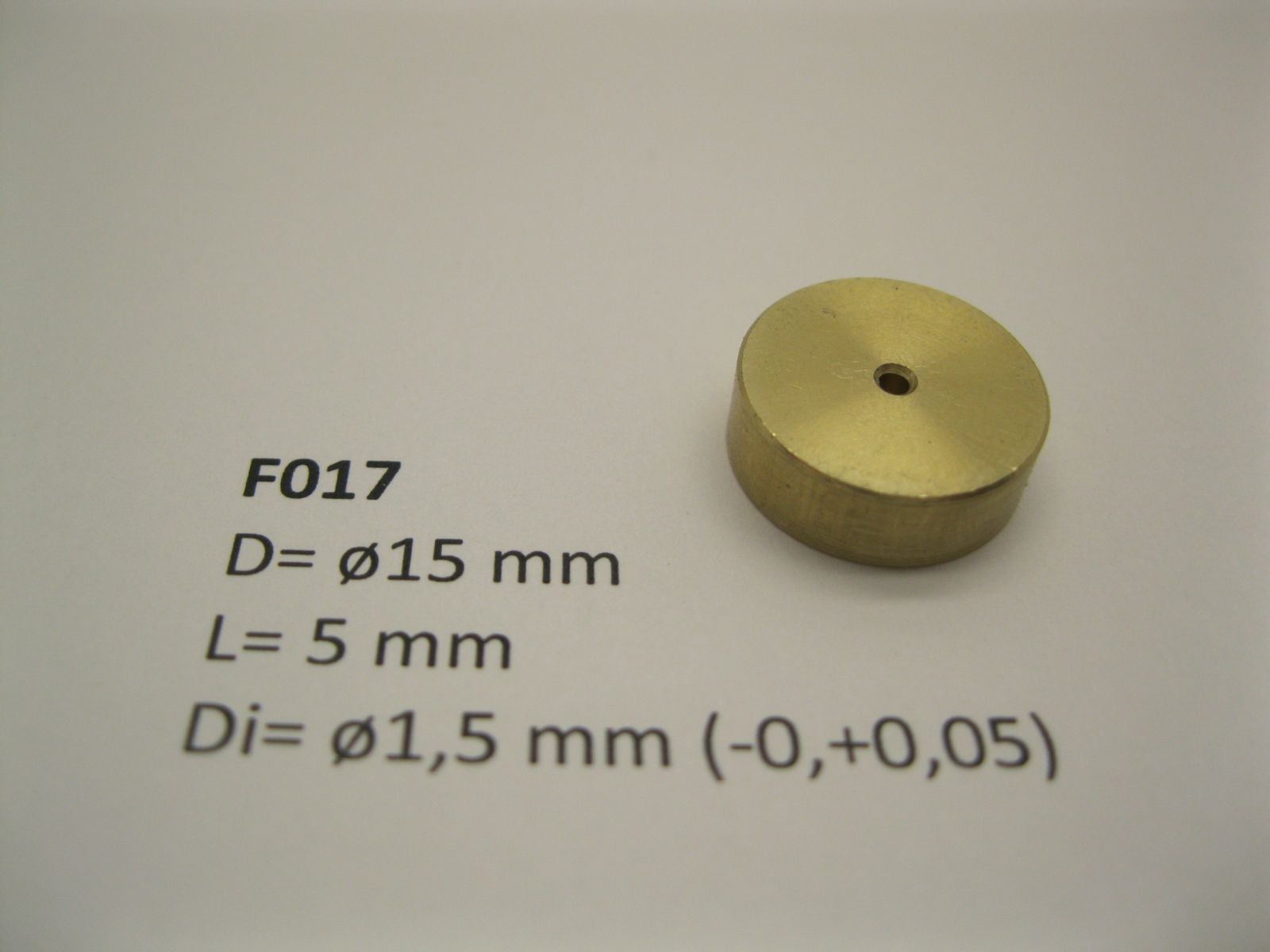 Micromotor.EU F017 – Vliegwiel – Ø15 mm × 5 mm – Asgat Ø1,5 mm