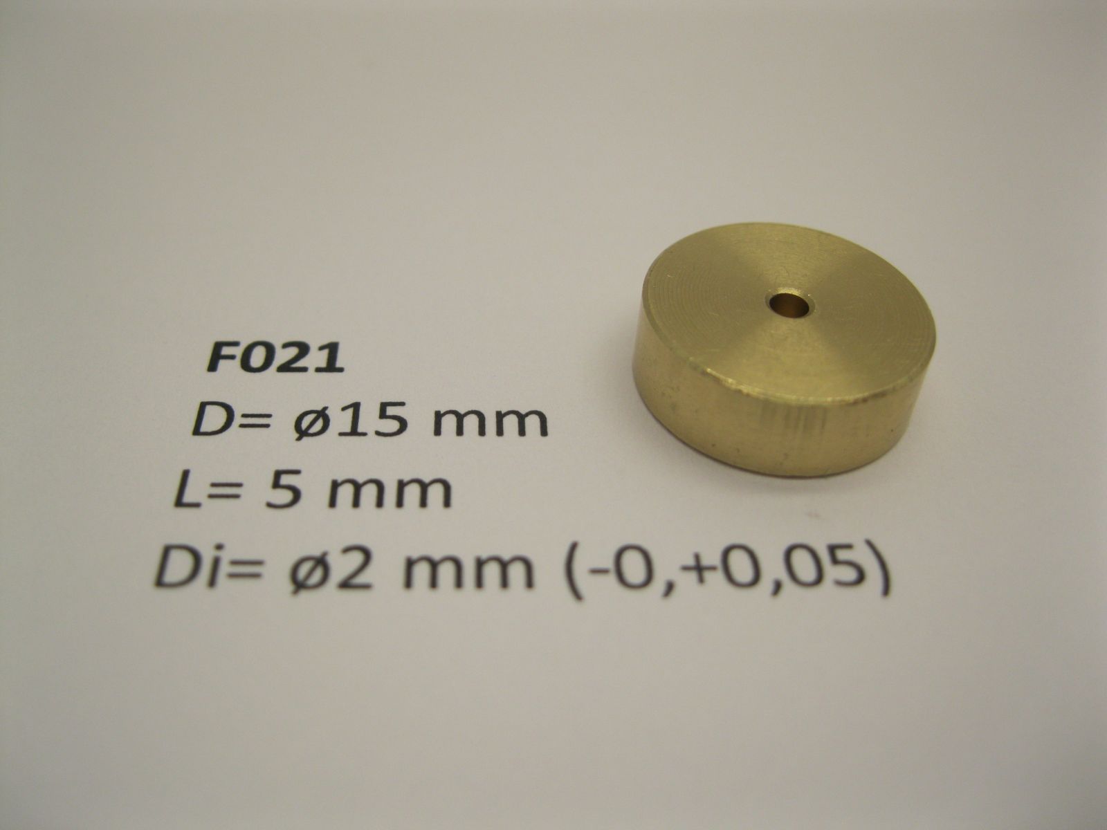 Micromotor.EU F021 – Vliegwiel – Ø15 mm × 5 mm – Asgat Ø2 mm