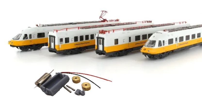 Micromotor.EU NU001C – Ombouwmotor voor Modellbahn Union ET 403 – Met vliegwiel en wormwiel – N