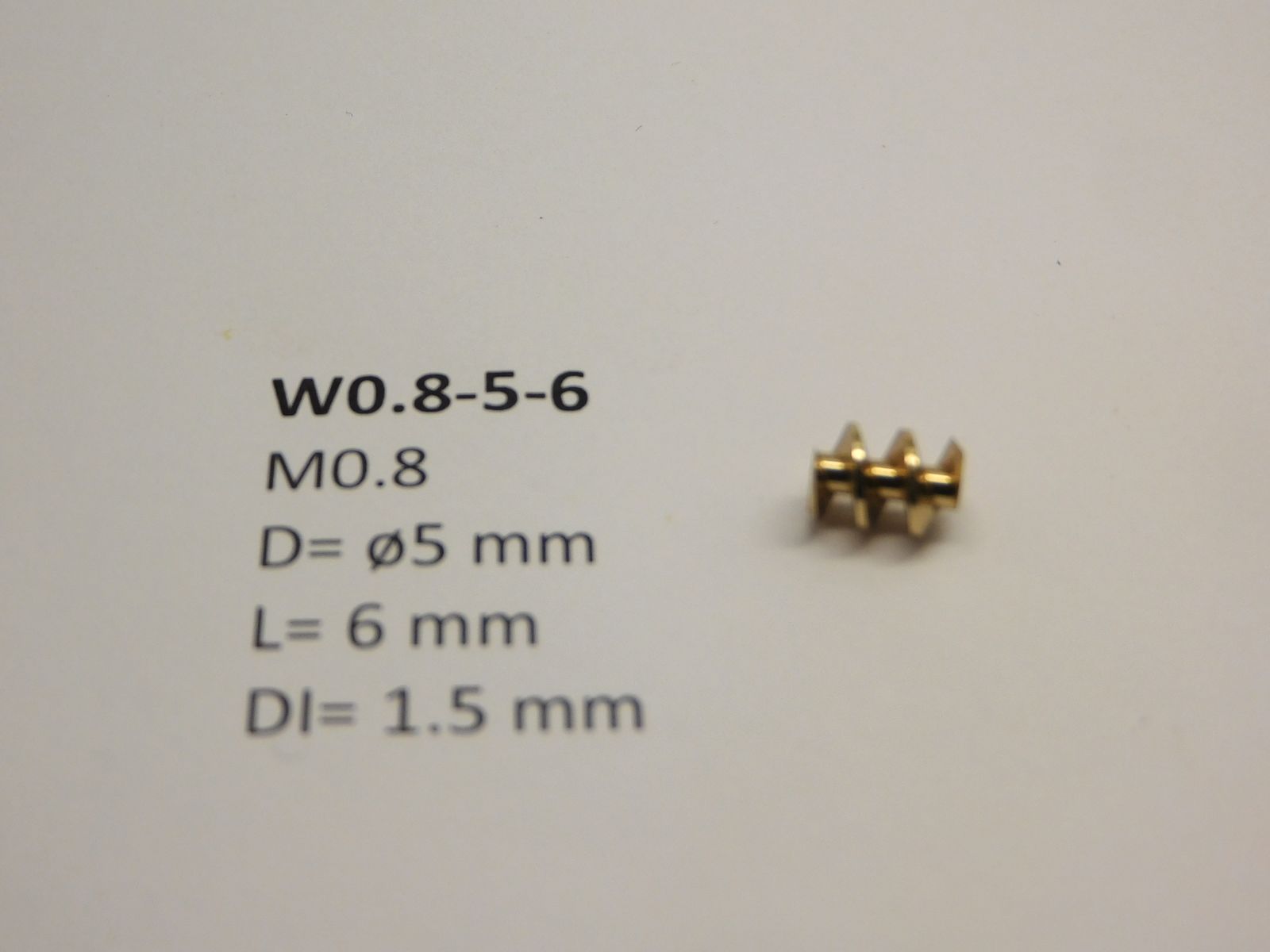 Micromotor.EU W0.8-5-6 – Wormwiel – Module 0,8 – Diameter 5 mm – Lengte 6 mm – Binnendiameter 1,5 mm