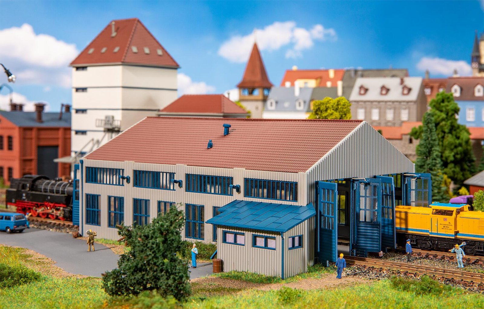 Moderne Locomotiefloods Tweesporig