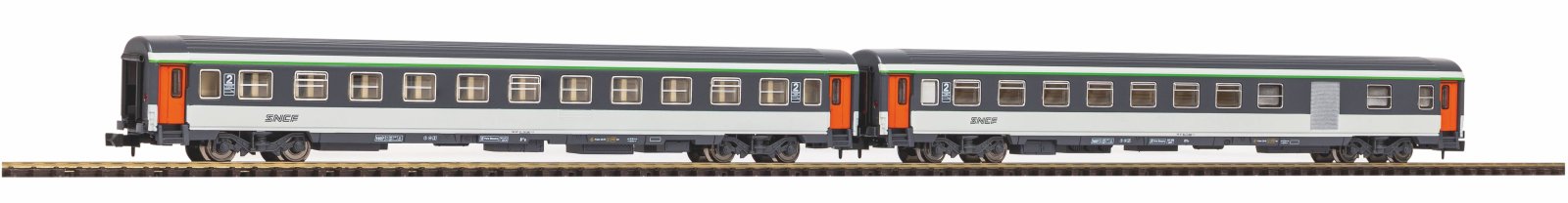 N-2er Set Abteilwg. 2.Kl.+ 2.Kl./Gepäckabteil SNCF IV/V