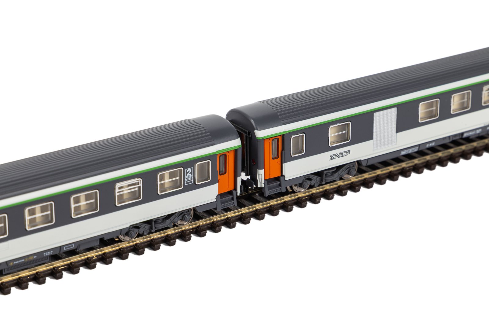 N-2er Set Abteilwg. 2.Kl.+ 2.Kl./Gepäckabteil SNCF IV/V
