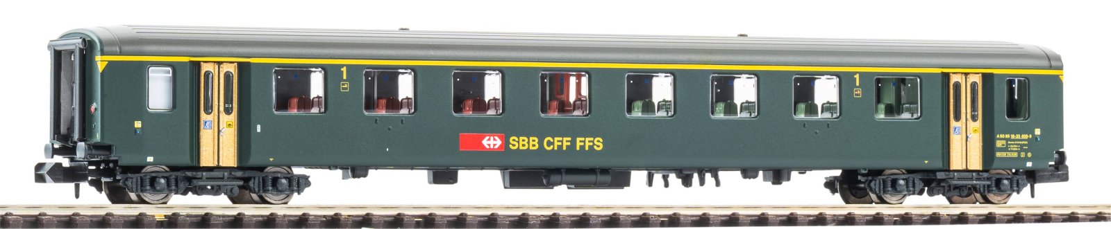N-Personenwg. EW I, 1.Kl. mit neuer Schrift und grauem Dach SBB V
