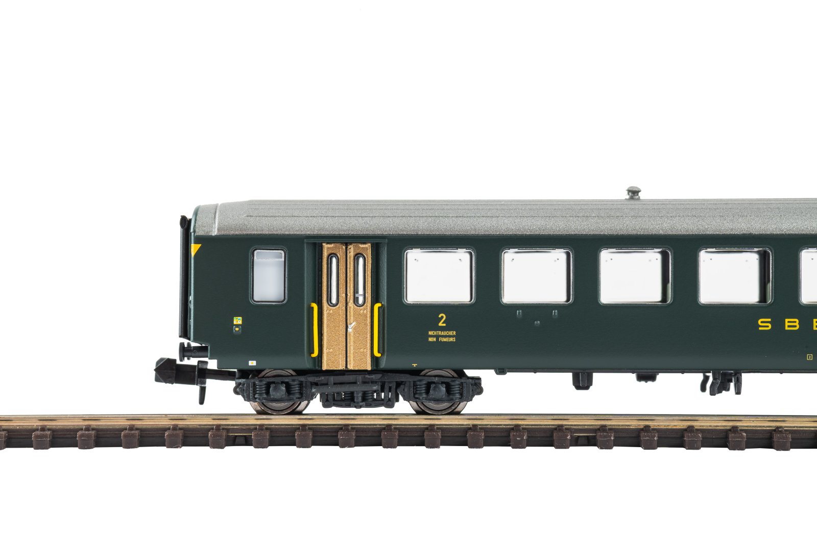 N-Personenwg. EW I, 2. Kl, 50 85 20-34 565-6 grün mit alter Schrift, SBB, Ep. IV