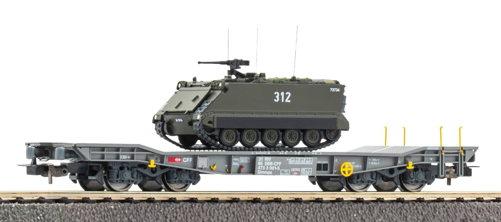 Panzertransportwg. Slmmnps mit M113 Schützenpanzer SBB-CFF V
