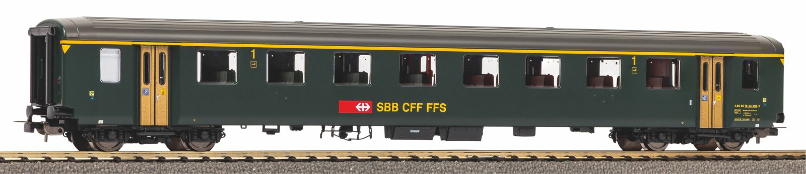 Personenwg. EW I 1. Kl. Grün, neue Schrift SBB V