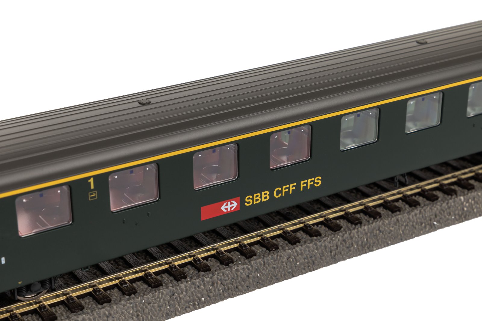 Personenwg. EW I 1. Kl. Grün, neue Schrift SBB V
