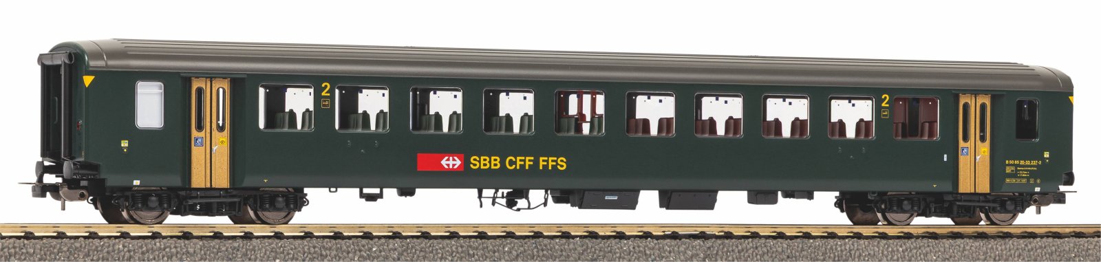 Personenwg. EW I 2. Kl. Grün, neue Schrift SBB V