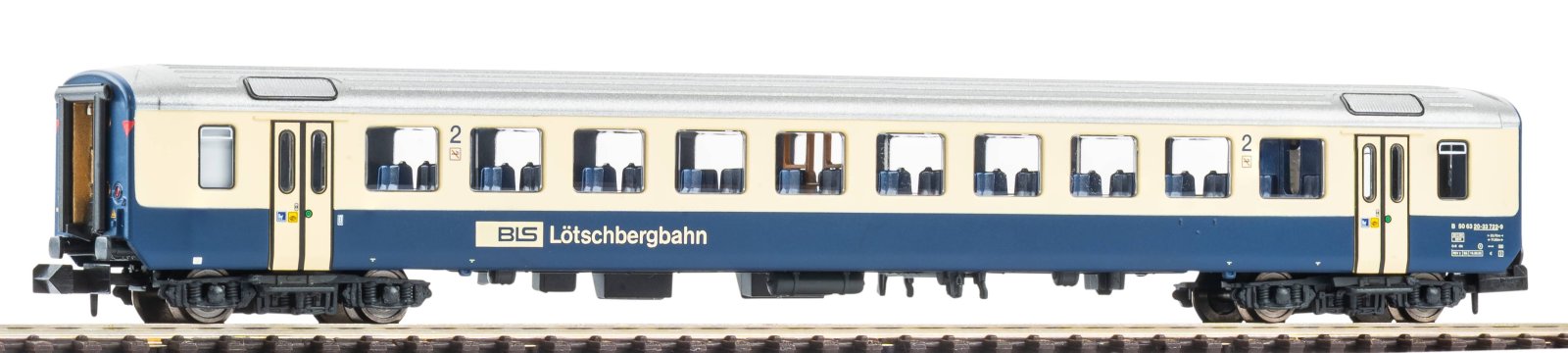 PIKO 94387 – BLS EW I personenrijtuig 2e klas met woordmerk en buitendraaideuren – Tijdperk V – N