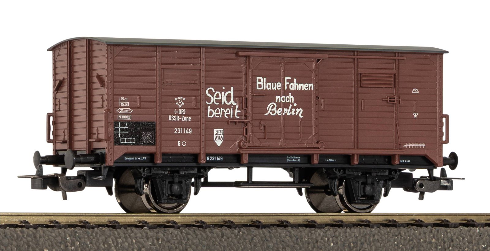 PIKO - Gesloten goederenwagen G02 FDJ DR III (Spoor H0) 24567