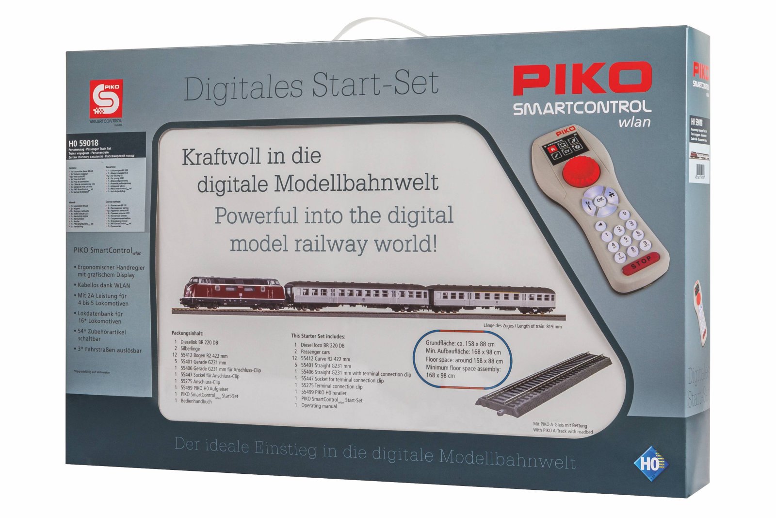 PSC wlan S-Set DB Personenzug BR 220 mit 2 wg. A-Gleis & B IV