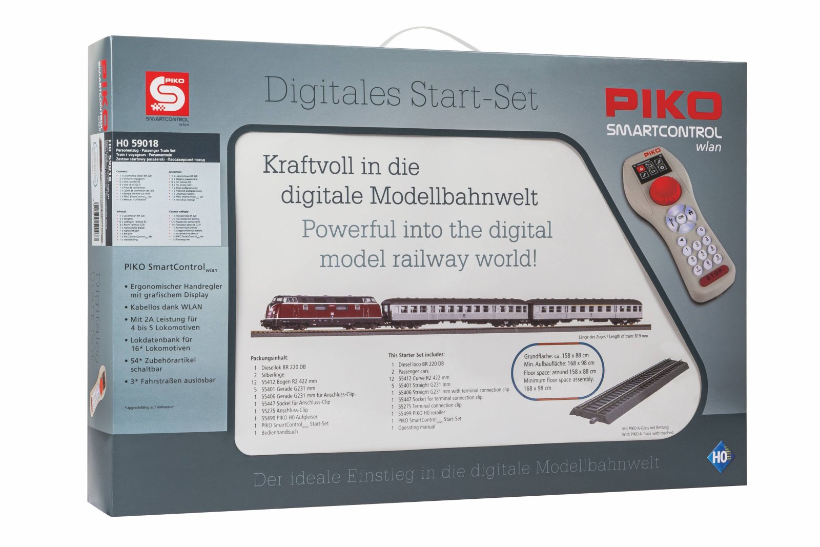 PSC wlan S-Set DB Personenzug BR 220 mit 2 wg. A-Gleis & B IV