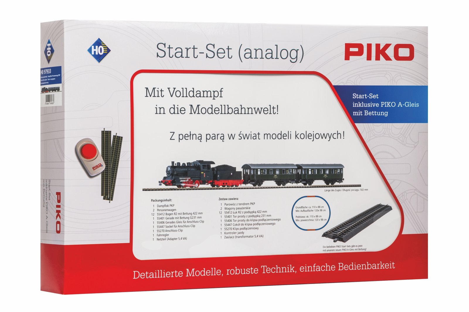 S-Set Dampflok Personenzug PKP A-Gleis & B