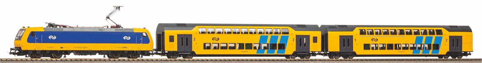 S-Set E-Lok Personenzug mit 2 Doppelstocksitzwagen NS A-Gleis & B V