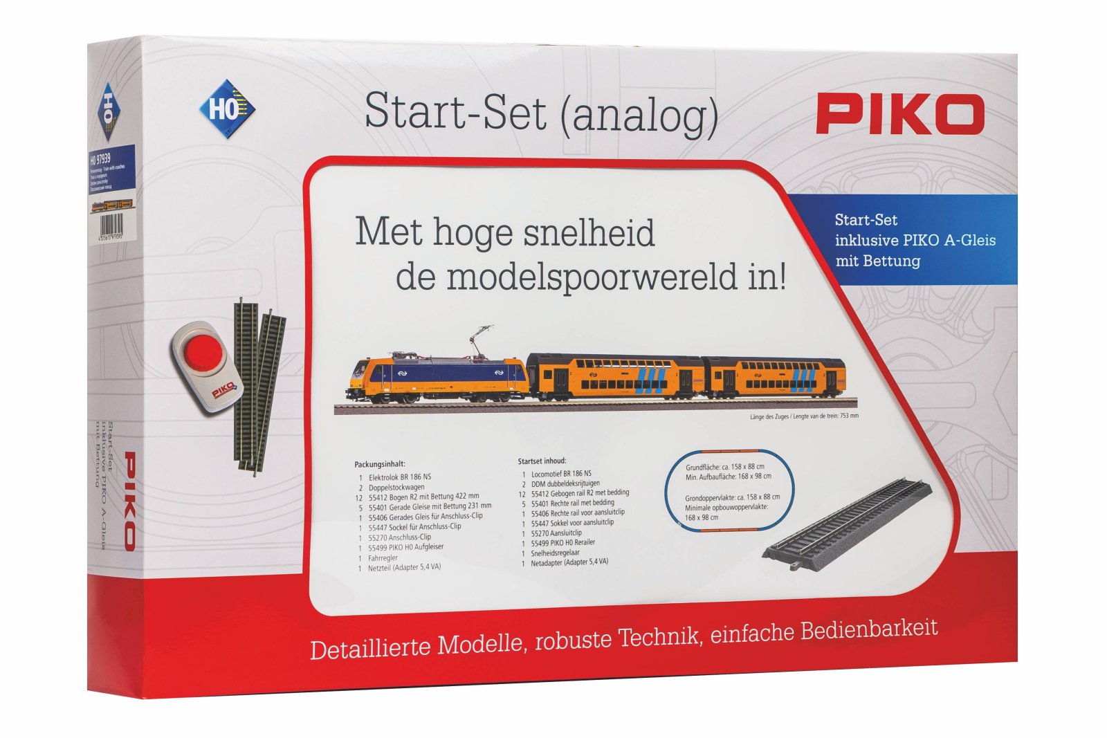 S-Set E-Lok Personenzug mit 2 Doppelstocksitzwagen NS A-Gleis & B V