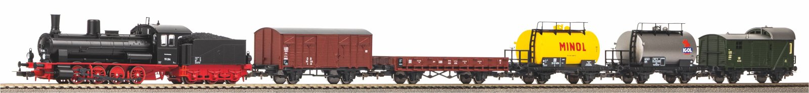 S-Set Güterzug Dampflok G7 + 5 Wg. A-Gleis & B III