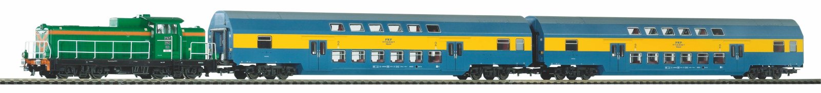 S-Set Lok PKP + zwei Doppelstockwg. PKP A-Gleis & B V