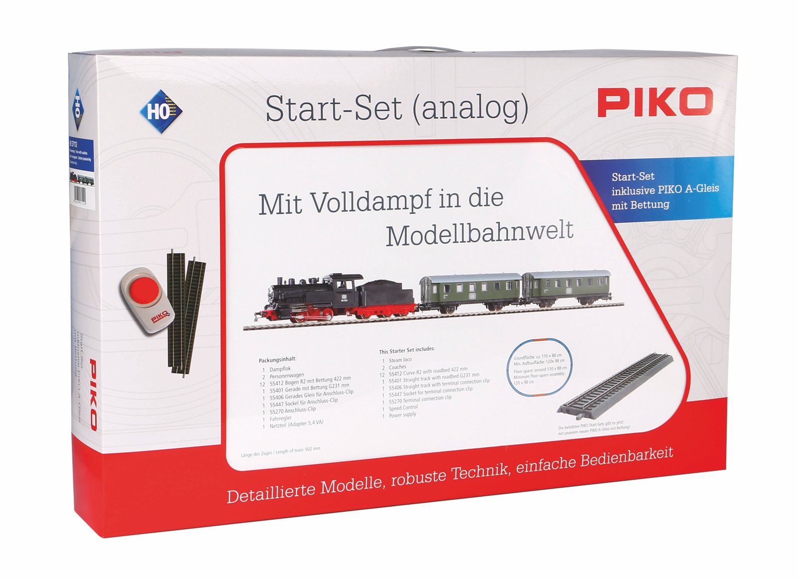 S-Set Lok + Tender + Perswgn. A-Gleis & B