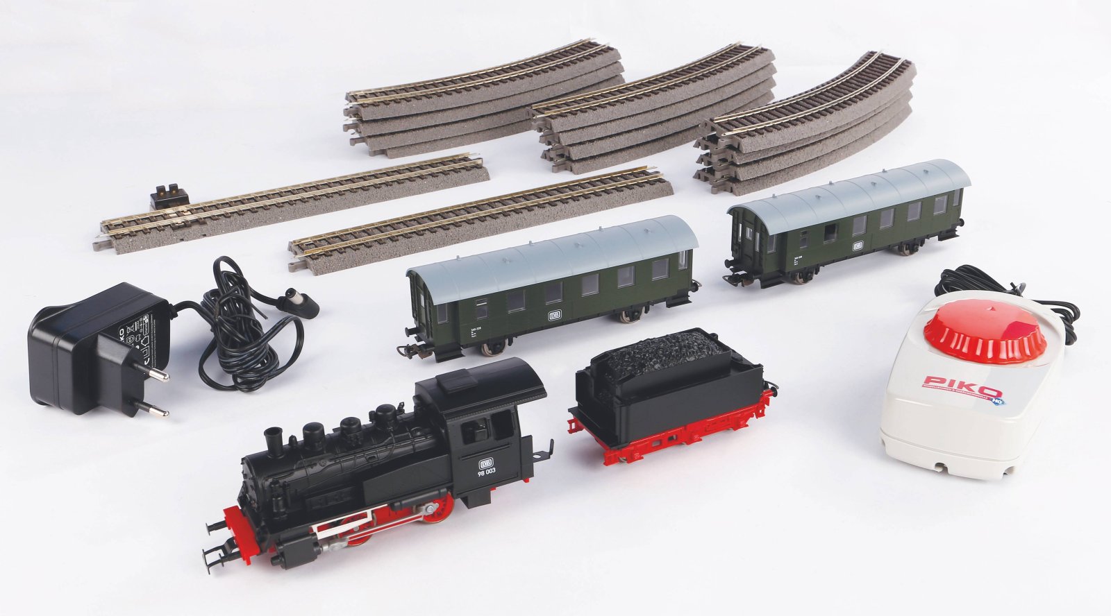 S-Set Lok + Tender + Perswgn. A-Gleis & B