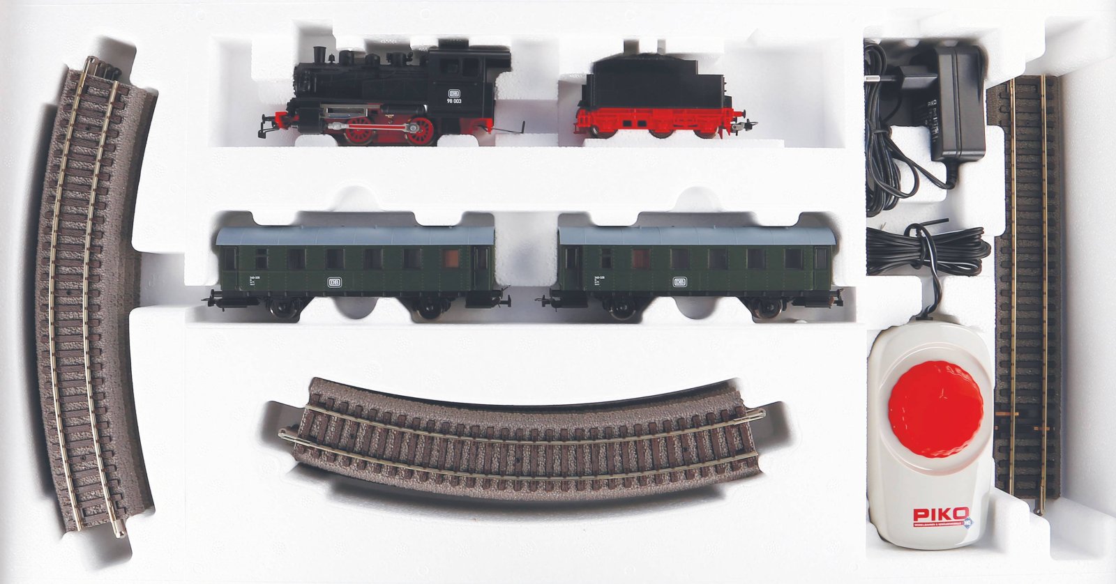 S-Set Lok + Tender + Perswgn. A-Gleis & B