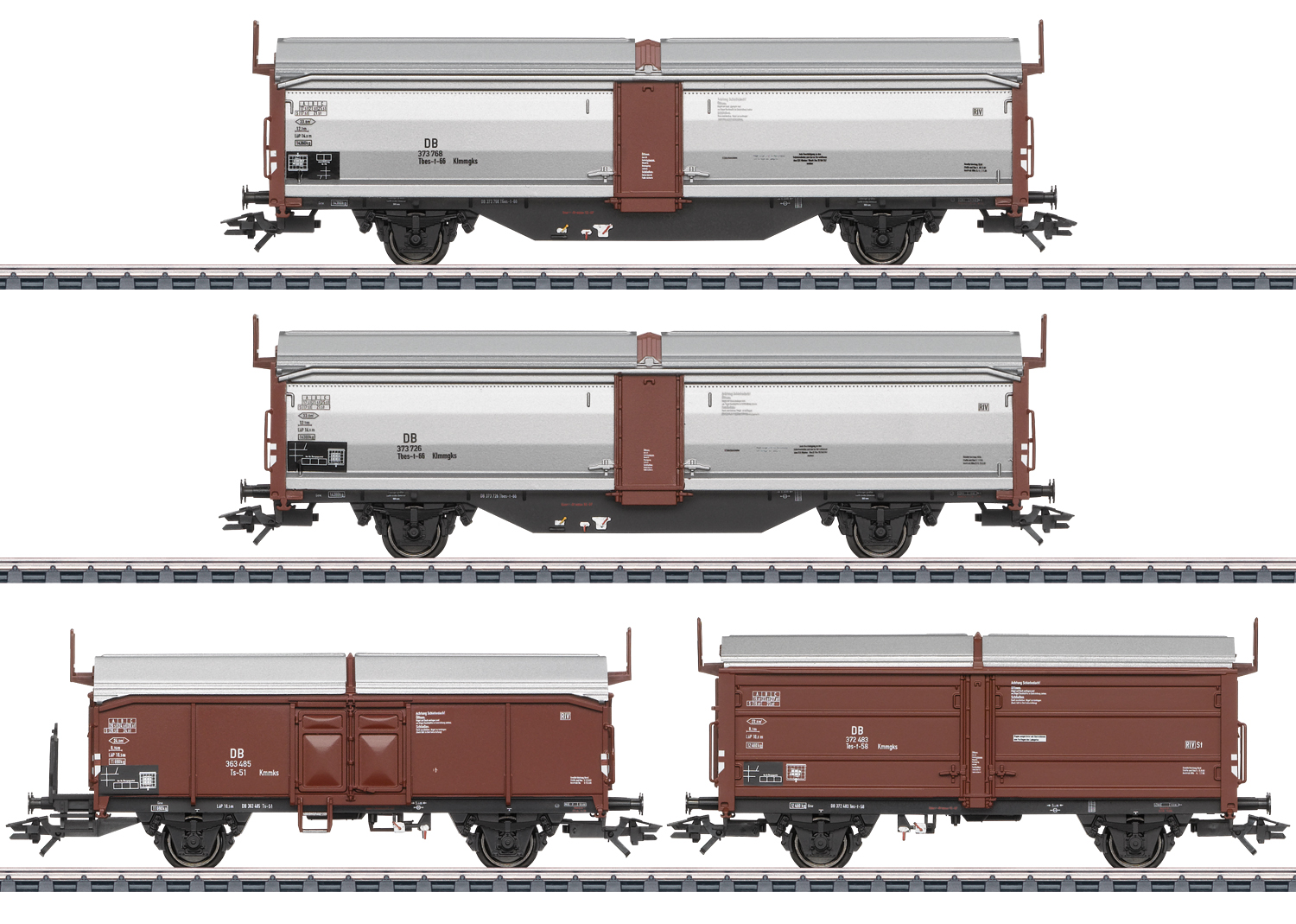 Schiebedachwagen-Set Tbes DB
