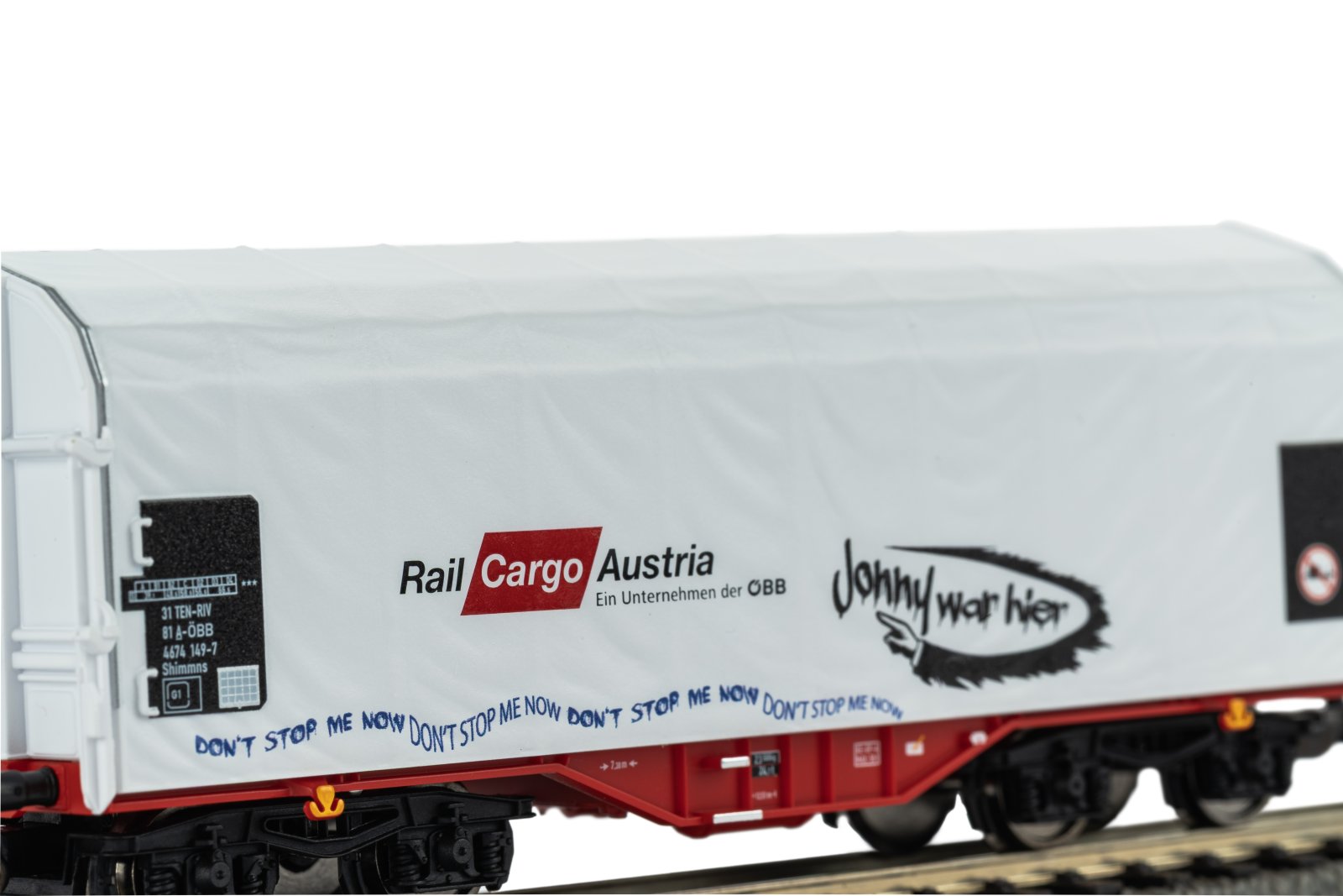 Schiebeplanenwg. Rail Cargo Austria VI mit Graffiti