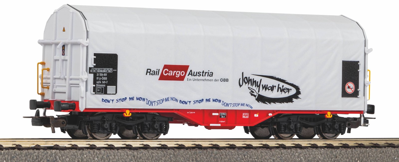 Schiebeplanenwg. Rail Cargo Austria VI mit Graffiti