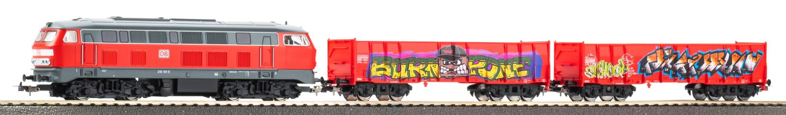 Start-Set Güterzug DB AG mit BR 218, A-Gleis mit Bettung