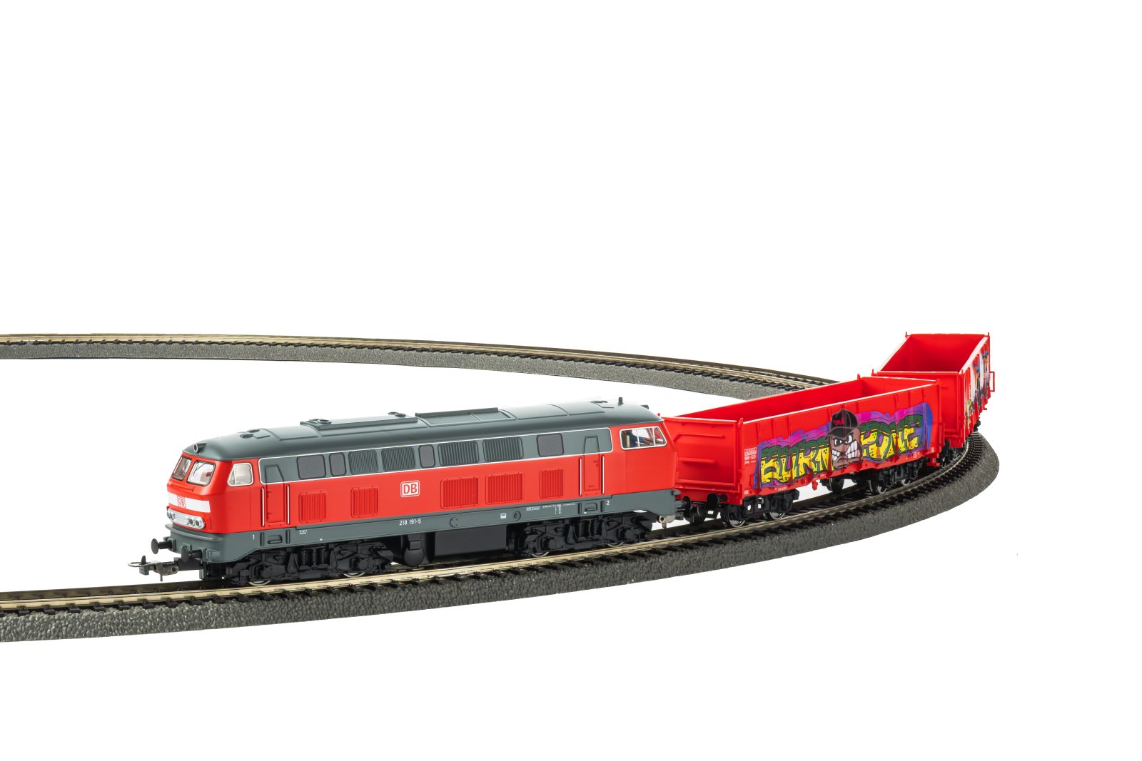 Start-Set Güterzug DB AG mit BR 218, A-Gleis mit Bettung