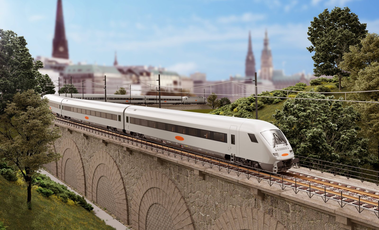 Zugset/Sound Metropolitan BR 101 + 2 Personenwg. + Steuerwg. DB AG V