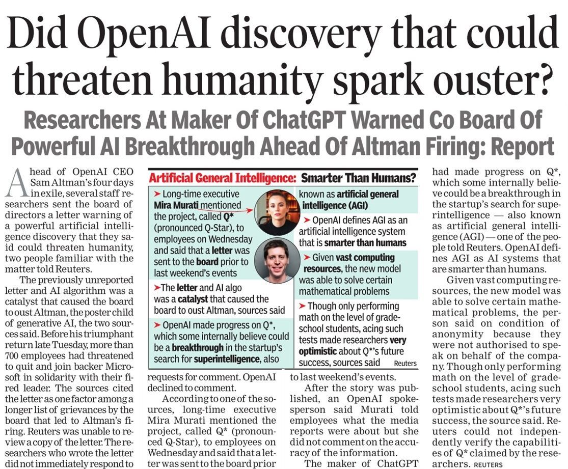 Did OpenAI discovery that could threaten humanity spark ouster