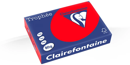 Gekleurd Papier 80gr A4 297 x 210 mm Koraal Rood FSC pk/500vel