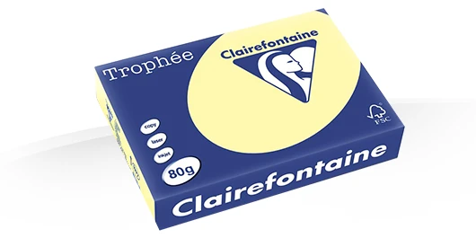 Gekleurd Papier 80gr 4-Gts A4 297 x 210 mm Geel FSC pk/500vel