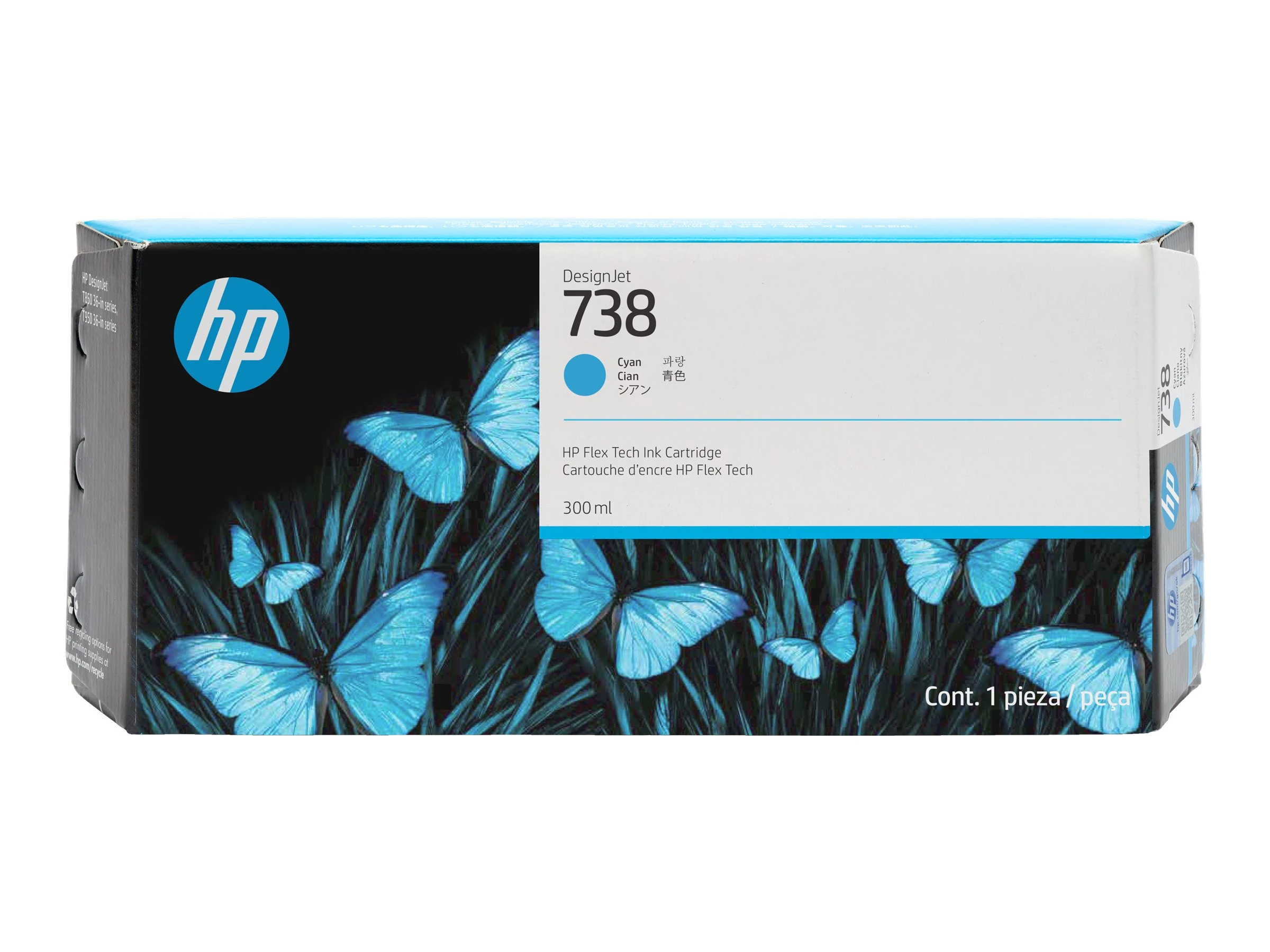 HP Inktcartridge 738 C Cyaan 300ml