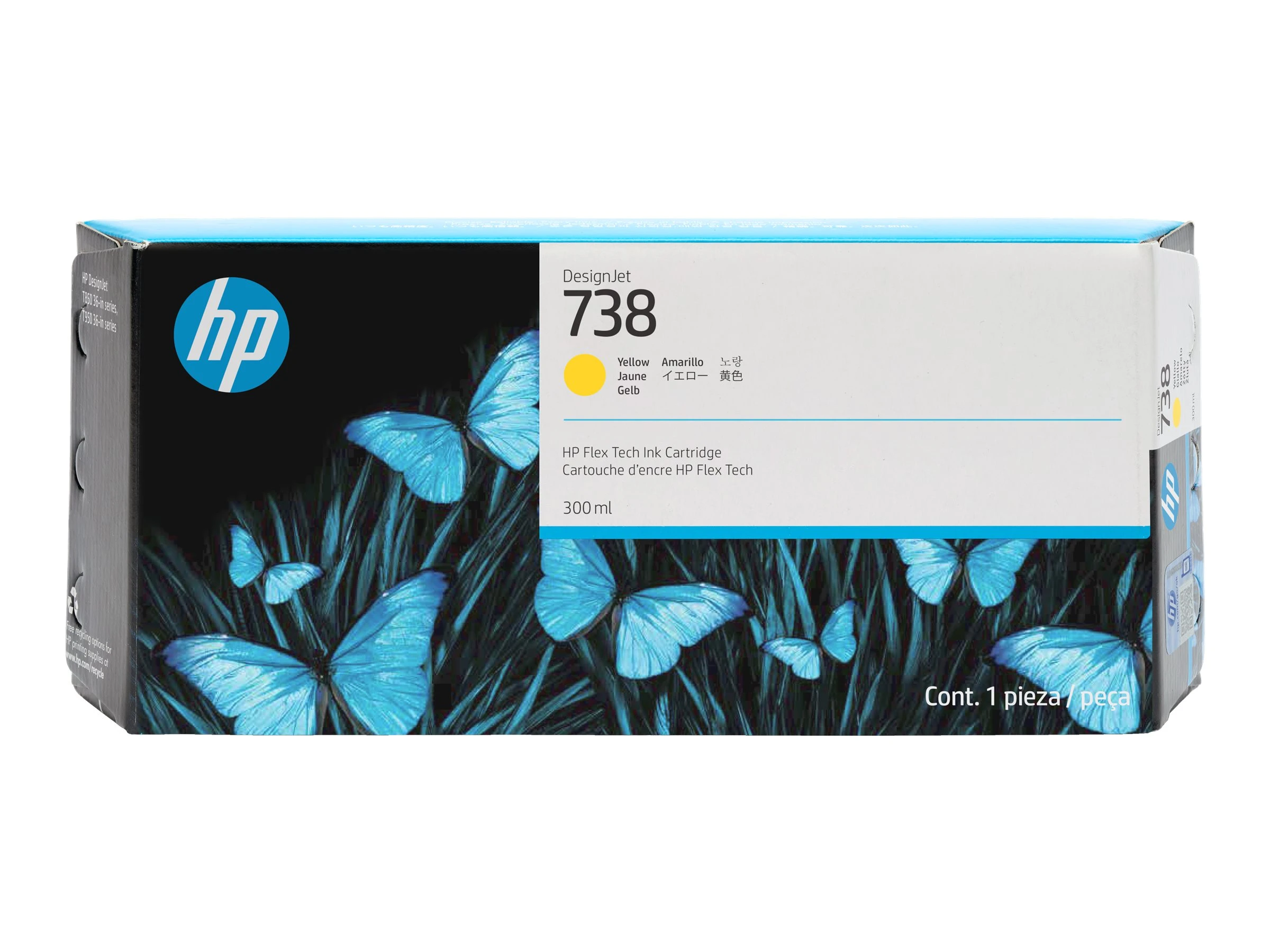 HP Inktcartridge 738 Y Geel 300ml