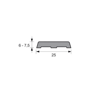 Tekening Afwerkprofiel 25x6mm