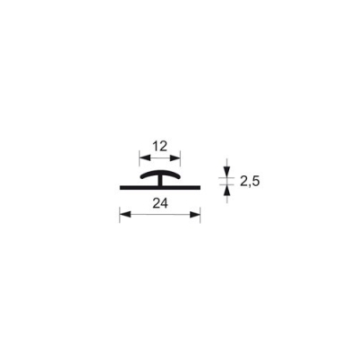 Tekening H-profiel 2,5mm