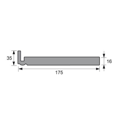 Tekening Sierdakrandpaneel 175x35x16mm