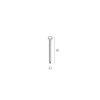 Tekening RVS polytop spijker 30mm 250 stuks